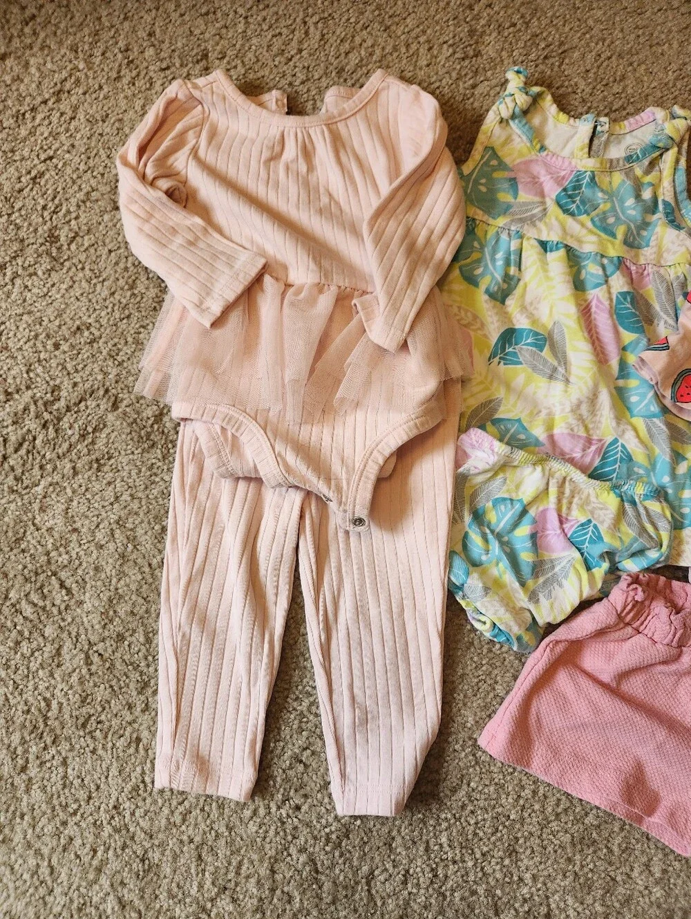 Mixed Lot 6-9m Baby Girl Clothes Pink Purple Shorts Bodysuits Dress Outfit
